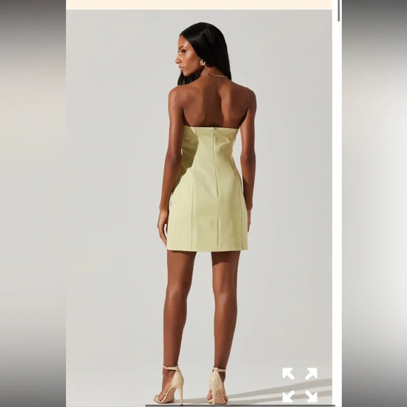 Zara cutout strapless spring yellow cocktail formal dress XL NWOT blogger fav!! - Picture 2 of 9